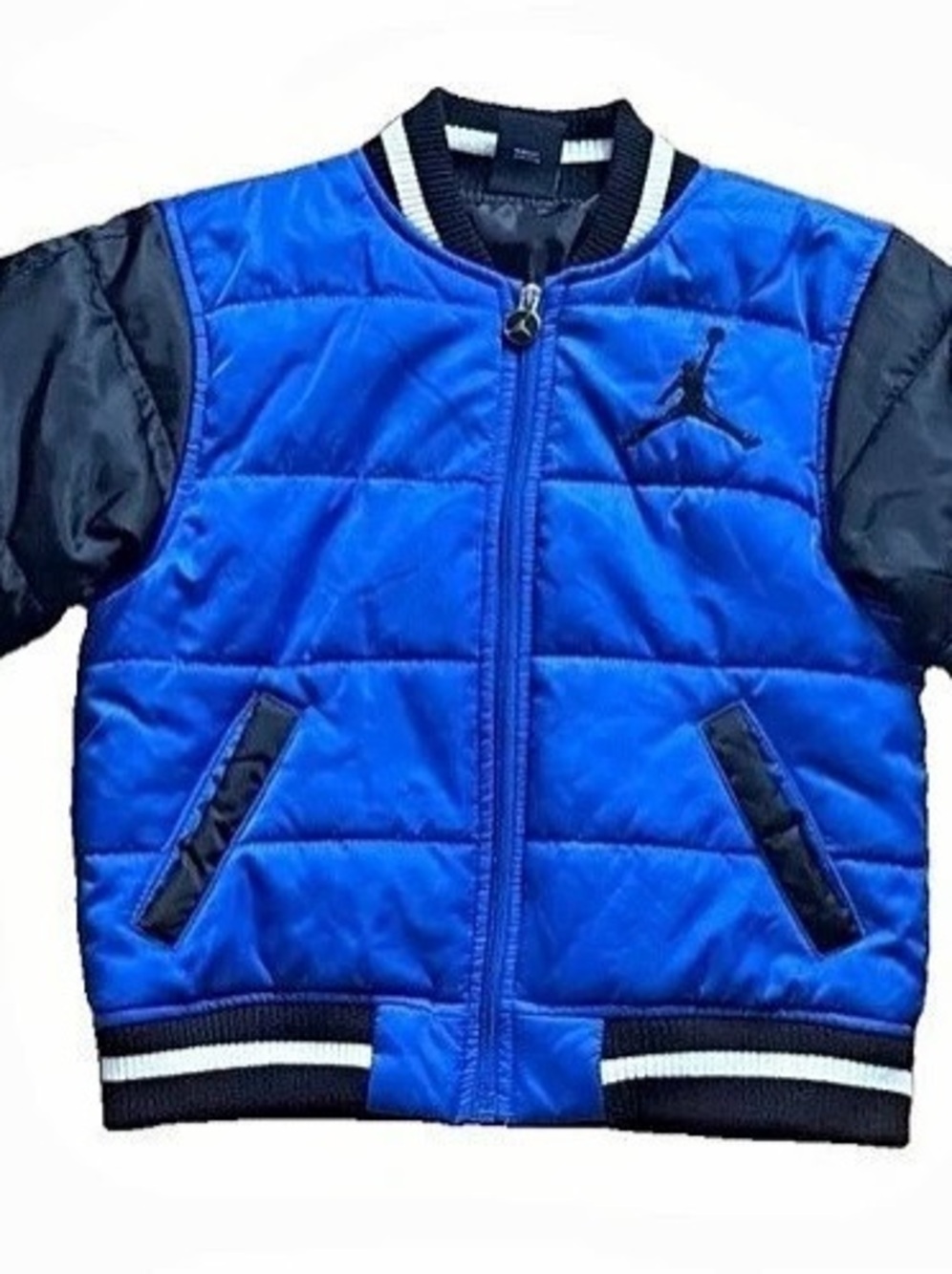Kids Jordan Jumpman Quilted Puffer Jacket Blue & Black Size 7